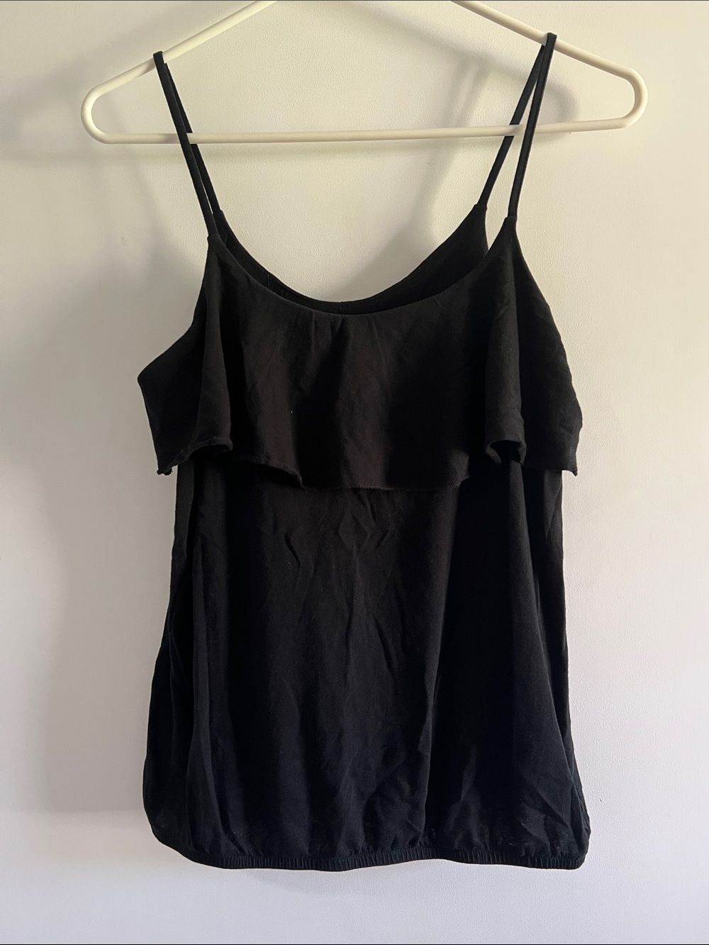 Old Navy Black Ruffle Cami Tank